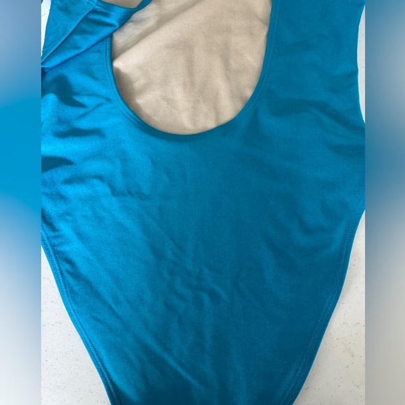 Private Party Mermaid One Piece Swimsuit Teal Blue Low Back - Picture 2 of 14